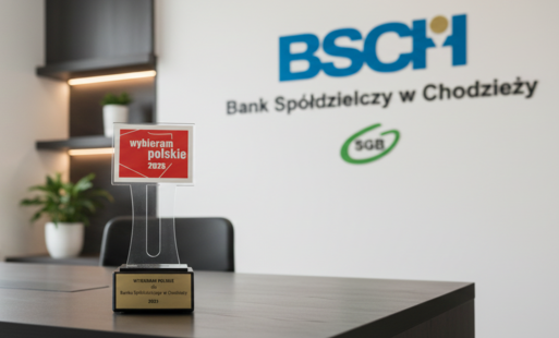 statuetka 'wybieram polskie 2025' potwierdzajaca przystąpienie Banku Spółdzielczego w Chodziezy do kampanii promującej produktu polskie