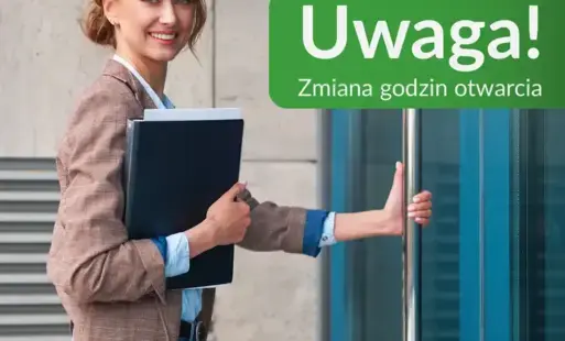 zmiana godzin otwarcia odzdiału w chodzieży od 1 grudnia od 9:00 do 16:00